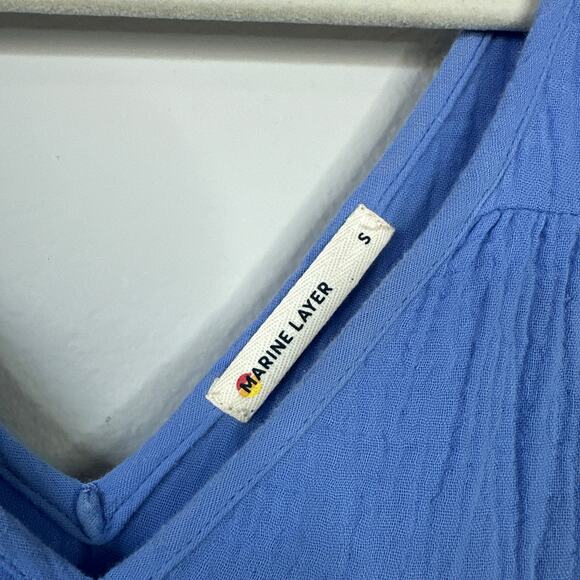 MARINE LAYER Corinne Sleeveless Double Cotton Maxi Dress Navy Dip Dye Small 2024 - Picture 6 of 10